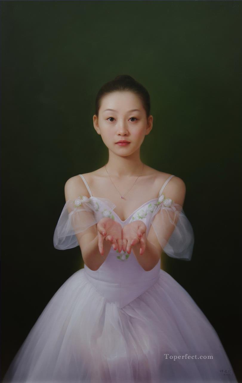 一番奥の言葉 中国の女の子油絵